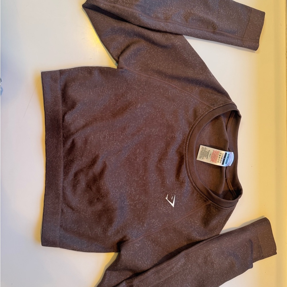 Gymshark workout crop top Classic Brown
